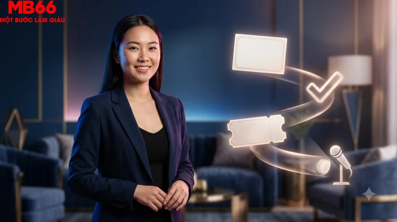 Thiết bị thông minh hiện đại với giao diện trừu tượng thể hiện các bước tham gia đơn giản